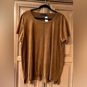 French Laundry Faux Suede Studded Shirt